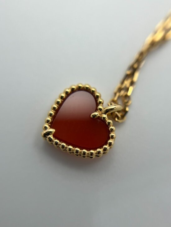 Van Cleef & Arpels Jewelry - Authentic Van Cleef & Arpels Sweet Hearts Necklace Carnelian Rose Gold
